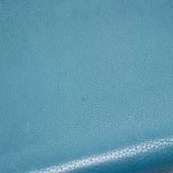 Pre Owned Hermes Blue Jean Togo Leather Palladium Finish Kelly Retourne 40 Bag