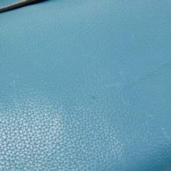 Pre Owned Hermes Blue Jean Togo Leather Palladium Finish Kelly Retourne 40 Bag