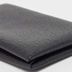 Hermès  Noir Chevre Leather Calvi Card Holder