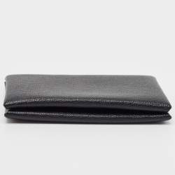 Hermès  Noir Chevre Leather Calvi Card Holder