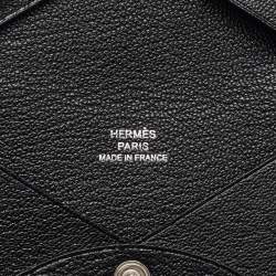 Hermès  Noir Chevre Leather Calvi Card Holder