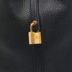Hermes Black Taurillon Clemence Leather Picotin Lock 22 Bag