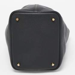Hermes Black Taurillon Clemence Leather Picotin Lock 22 Bag