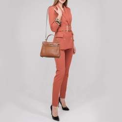 Pre Owned Hermes Fauve Barenia Faubourg Leather Gold Finish Kelly Retourne 25 Bag