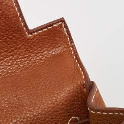 Pre Owned Hermes Fauve Barenia Faubourg Leather Gold Finish Kelly Retourne 25 Bag