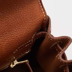 Pre Owned Hermes Fauve Barenia Faubourg Leather Gold Finish Kelly Retourne 25 Bag