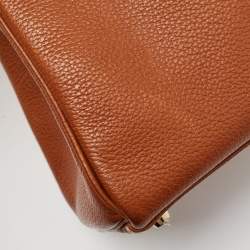 Pre Owned Hermes Fauve Barenia Faubourg Leather Gold Finish Kelly Retourne 25 Bag