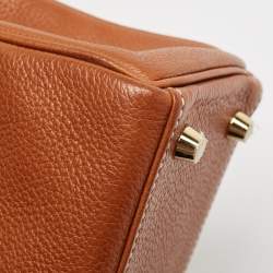 Pre Owned Hermes Fauve Barenia Faubourg Leather Gold Finish Kelly Retourne 25 Bag