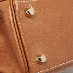 Pre Owned Hermes Fauve Barenia Faubourg Leather Gold Finish Kelly Retourne 25 Bag