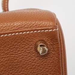 Pre Owned Hermes Fauve Barenia Faubourg Leather Gold Finish Kelly Retourne 25 Bag