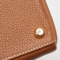 Pre Owned Hermes Fauve Barenia Faubourg Leather Gold Finish Kelly Retourne 25 Bag