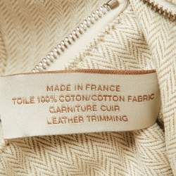 Pre Owned Hermes Naturel/Fauve Canvas and Barenia Leather Fourbi 25 Pouch