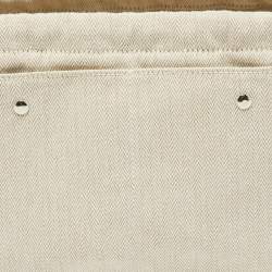 Pre Owned Hermes Naturel/Fauve Canvas and Barenia Leather Fourbi 25 Pouch