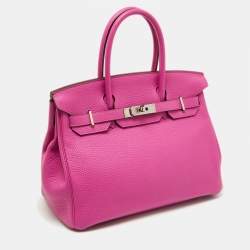 Hermès Magnolia Taurillion Clemence Leather Palladium Finish Birkin 30 Bag