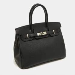 Hermes Black Togo Leather Palladium Finish Birkin 30 Bag