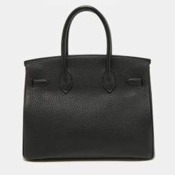 Hermes Black Togo Leather Palladium Finish Birkin 30 Bag