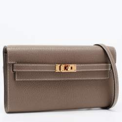Hermès Etoupe Chevre Leather Kelly To Go Wallet
