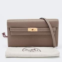 Hermès Etoupe Chevre Leather Kelly To Go Wallet