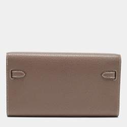 Hermès Etoupe Chevre Leather Kelly To Go Wallet