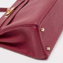 Hermes Rouge Grenat Togo Leather Gold Finish Kelly Retourne 28 Bag