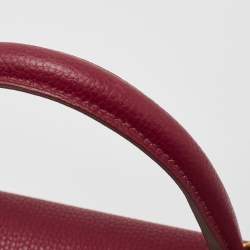 Hermes Rouge Grenat Togo Leather Gold Finish Kelly Retourne 28 Bag