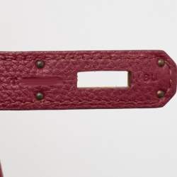 Hermes Rouge Grenat Togo Leather Gold Finish Kelly Retourne 28 Bag