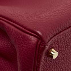 Hermes Rouge Grenat Togo Leather Gold Finish Kelly Retourne 28 Bag