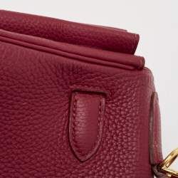 Hermes Rouge Grenat Togo Leather Gold Finish Kelly Retourne 28 Bag