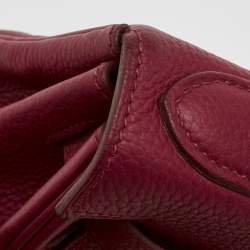 Hermes Rouge Grenat Togo Leather Gold Finish Kelly Retourne 28 Bag