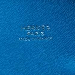 Pre Owned Hermes Bleu Izmir Epsom Leather Bolide 27 Bag