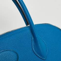 Pre Owned Hermes Bleu Izmir Epsom Leather Bolide 27 Bag