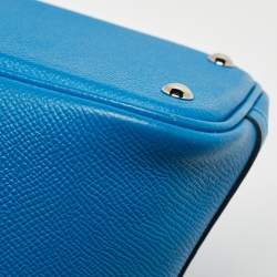 Pre Owned Hermes Bleu Izmir Epsom Leather Bolide 27 Bag