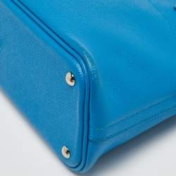 Pre Owned Hermes Bleu Izmir Epsom Leather Bolide 27 Bag