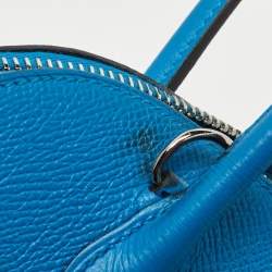 Pre Owned Hermes Bleu Izmir Epsom Leather Bolide 27 Bag
