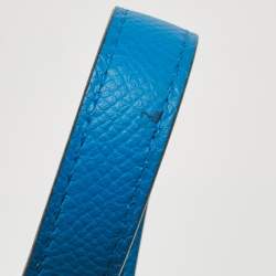 Pre Owned Hermes Bleu Izmir Epsom Leather Bolide 27 Bag