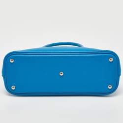 Pre Owned Hermes Bleu Izmir Epsom Leather Bolide 27 Bag