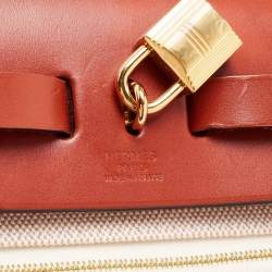 Hermes Cuivre/Ecru/Beige Vache Hunter and Toile H Brides de Gala Herbag Zip 31 Bag
