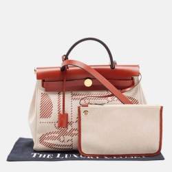 Hermes Cuivre/Ecru/Beige Vache Hunter and Toile H Brides de Gala Herbag Zip 31 Bag