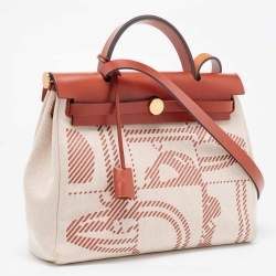Hermes Cuivre/Ecru/Beige Vache Hunter and Toile H Brides de Gala Herbag Zip 31 Bag