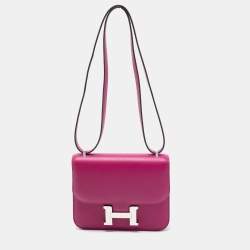 Hermès Rose Extreme Picotin of Clemence Leather with Palladium