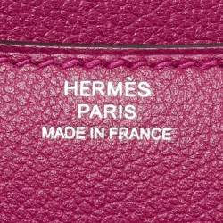 Hermès Rose Pourpre Evercolor Leather Palladium Finish Constance 18 Mini Bag