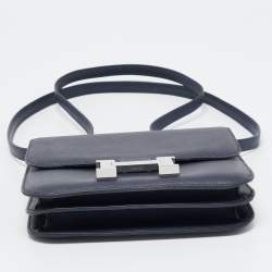 Hermès Bleu Nuit Evercolor Leather Palladium Finish Constance III Mini Bag