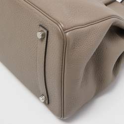 Pre Owned Hermes Gris Asphalt/Rose Extreme Togo Leather Palladium Finish Birkin 35 Bag 