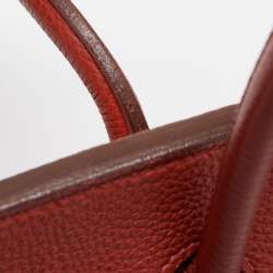 Hermes Vermillon Togo Leather Palladium Finish Birkin 35 Bag