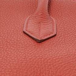 Hermes Vermillon Togo Leather Palladium Finish Birkin 35 Bag