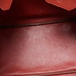Hermes Vermillon Togo Leather Palladium Finish Birkin 35 Bag