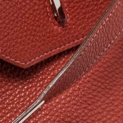 Hermes Vermillon Togo Leather Palladium Finish Birkin 35 Bag