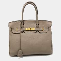 Hermès Rouge H Togo Leather Gold Finished Birkin 30 Bag Hermes