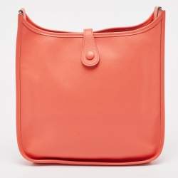 Pre Owned Hermes Rose Jaipur Epsom Leather Evelyne I PM Bag