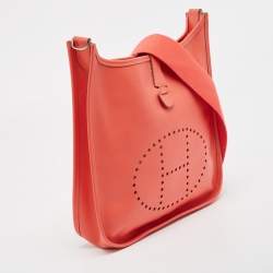 Pre Owned Hermes Rose Jaipur Epsom Leather Evelyne I PM Bag